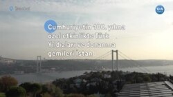 Cumhuriyetin 100. yılına özel Türk Yıldızları ve donanma gemileri İstanbul Boğazı’nda