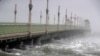 Waves from Hurricane Matthew crash against a bridge, Oct. 7, 2016, in St. Augustine, Fla. 