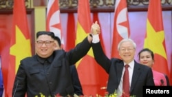 Ông Nguyễn Phú Trọng tiếp ông Kim Jong-un ở Hà Nội, 1 tháng Ba, 2019.