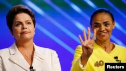 Đương kim Tổng thống Dilma Rousseff (trái) và ứng viên tổng thống Marina Silva.